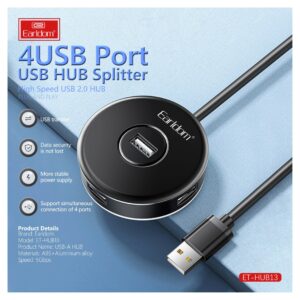 4 port USB 3.0 hub, Earldom model ET-HUB13هاب 4 پورت USB 3.0 ارلدام مدل ET-HUB13