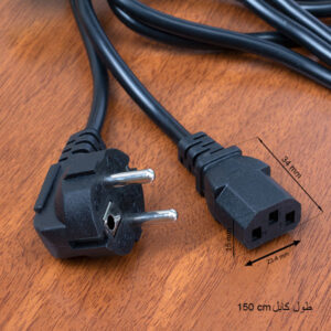 کابل برق سه پین منبع تغذیه کامپیوتر Three-pin computer power supply power cable