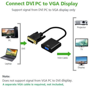 تبدیل DVI به VGA اکتیو با تقویت کننده سیگنال Active DVI to VGA converter with signal amplifier