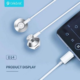 هندزفری تایپ سی سیم دار برند سلبریت مدل D14Type-C wired handsfree model D14