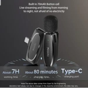 میکروفون یقه ای برند یسیدو مدل KR11(تایپ سی)Yesido brand lapel microphone, model KR11 (Type C)