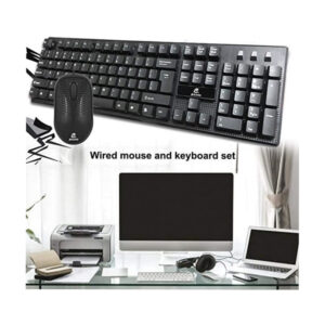 کیبورد و موس سیم دار برند JEQANG مدل JK-1905JEQANG brand wired keyboard and mouse model JK-1905
